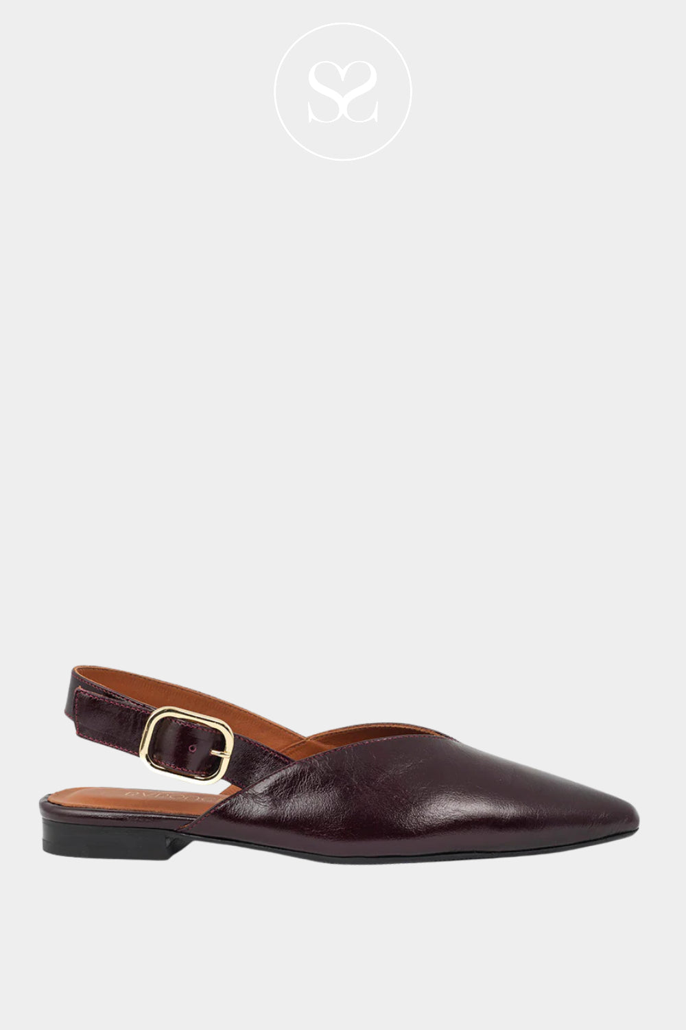 Babouche Wine Slingback Flats - Sheri Ireland