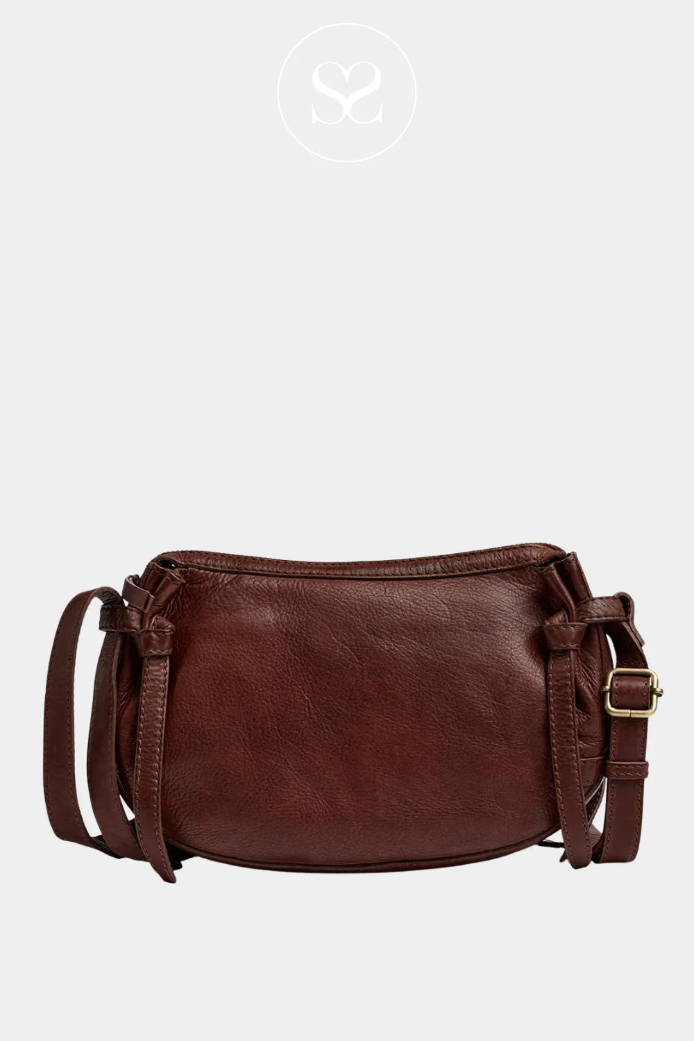 DEPECHE BROWN LEATHER CROSSBODY BAG - 16678