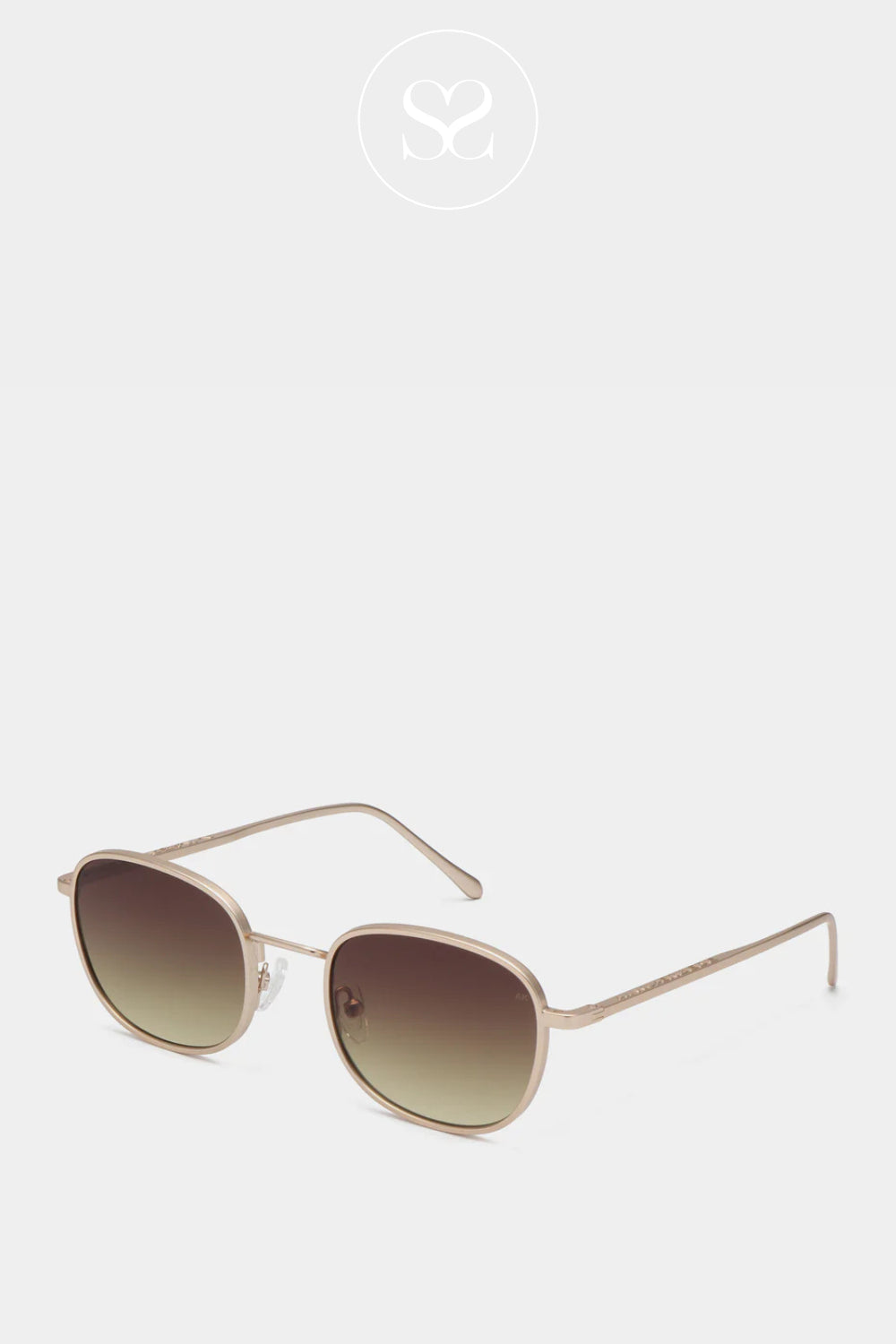 A.KJAERBEDE Matte Gold Sunglasses With Lightweight Metal Frame