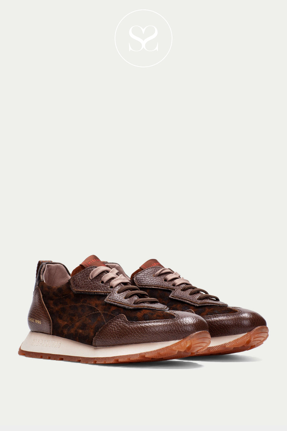 HISPANITAS WEDGE SNEAKERS IN BROWN LEATHER CHI254312