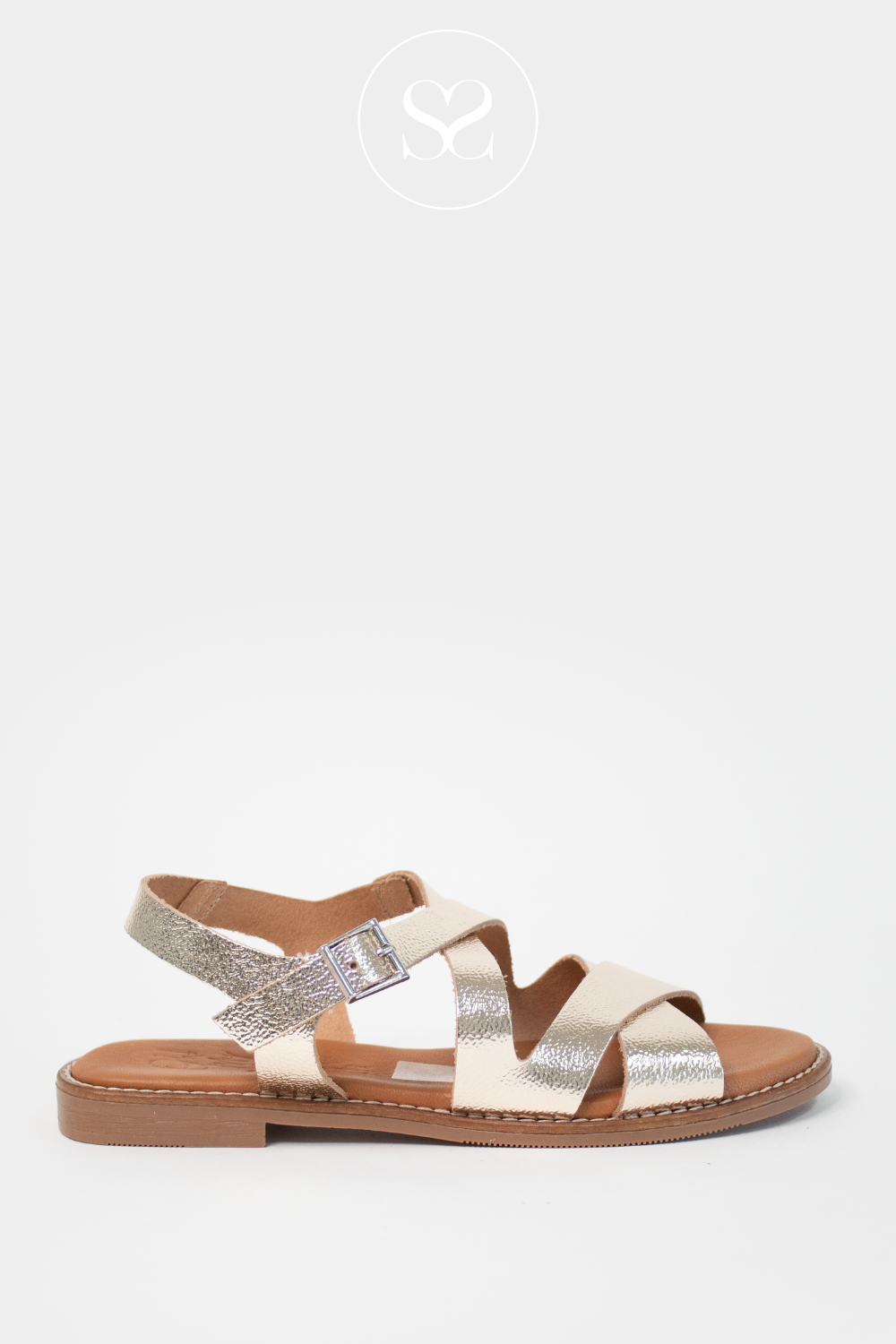 flat gold leather sandals from oh my sandals