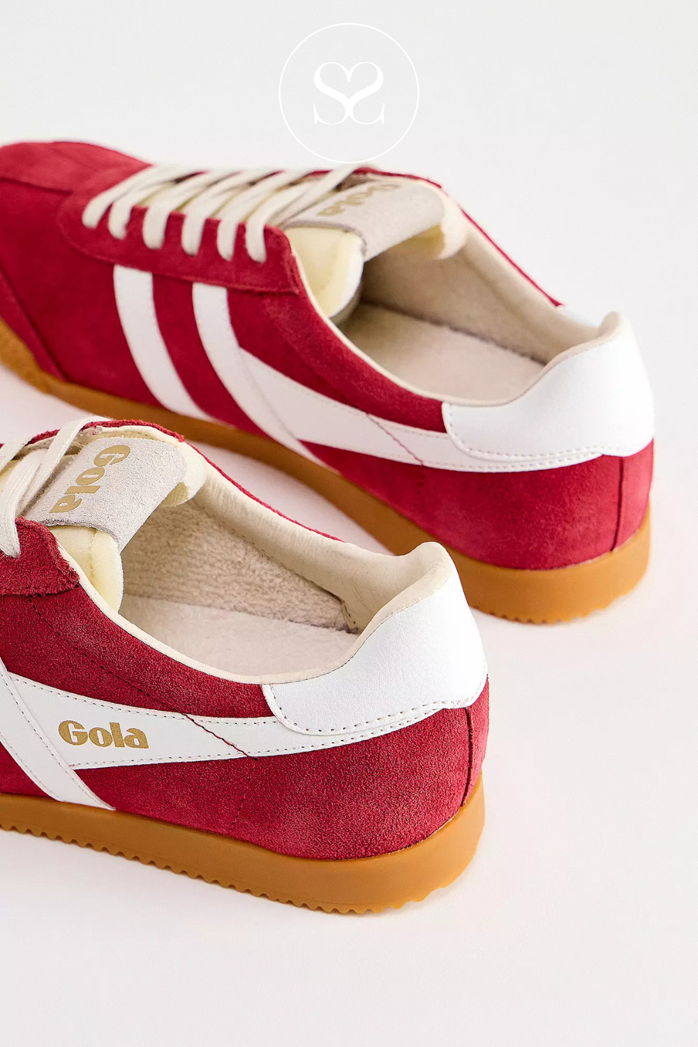 Gola red and white women's low profile trainers - available in Ireland