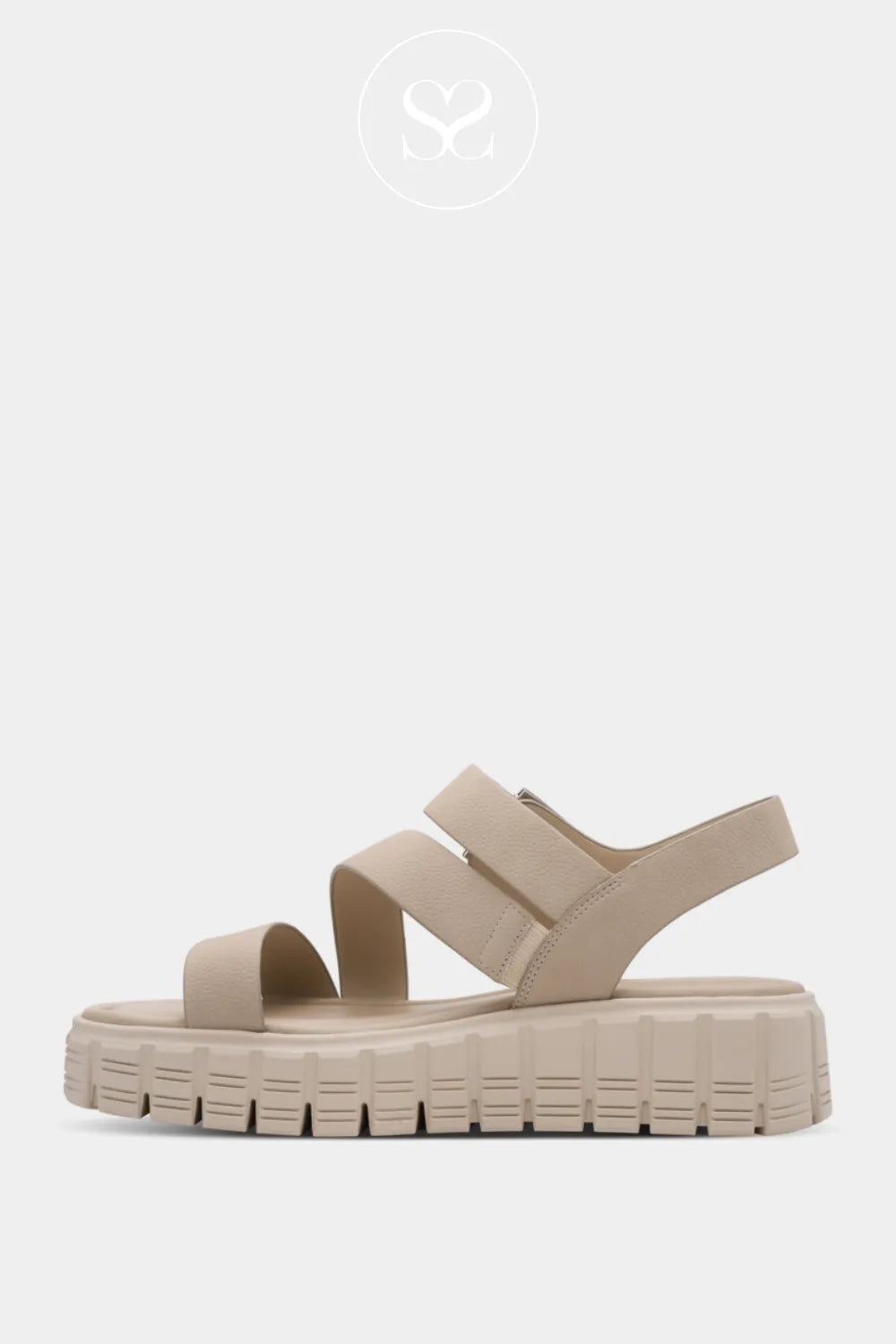 Tamaris Taupe Chunky Gladiator Wedge Sandals 1-28233-46