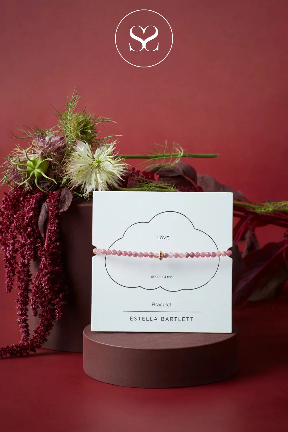 ESTELLA BARTLETT PINK TOURMALINE BEADED BRACELET EBB6881G