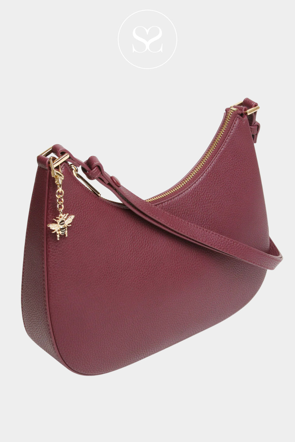ALICE WHEELER BURGUNDY BAG WITH ZIP CLOSURE