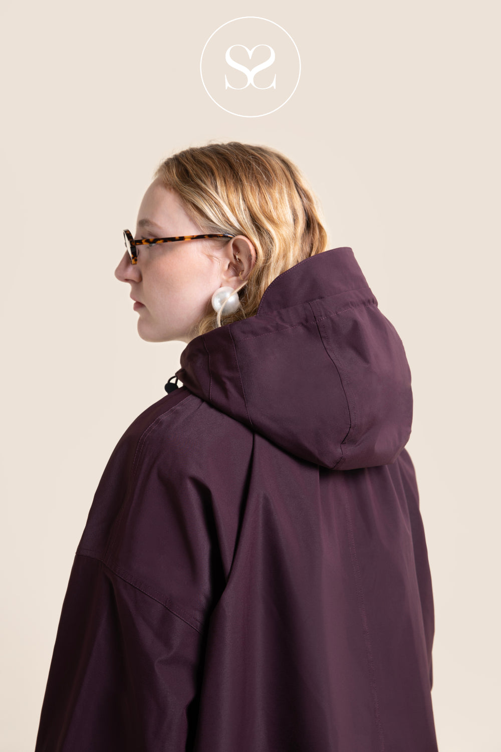Flotte Burgundy Waterproof Hooded Jacket  - Garance in Ireland