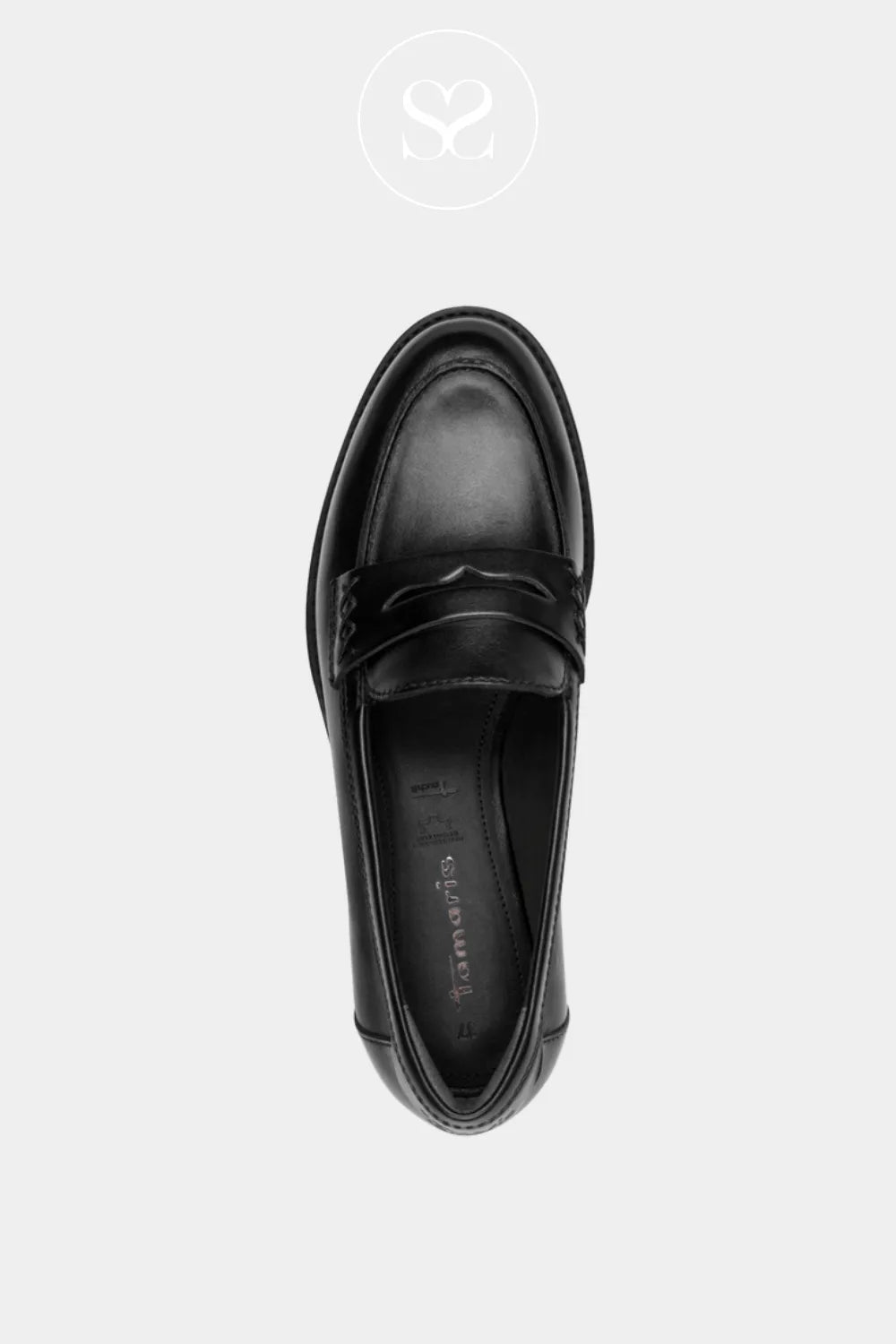 Black leather loafers