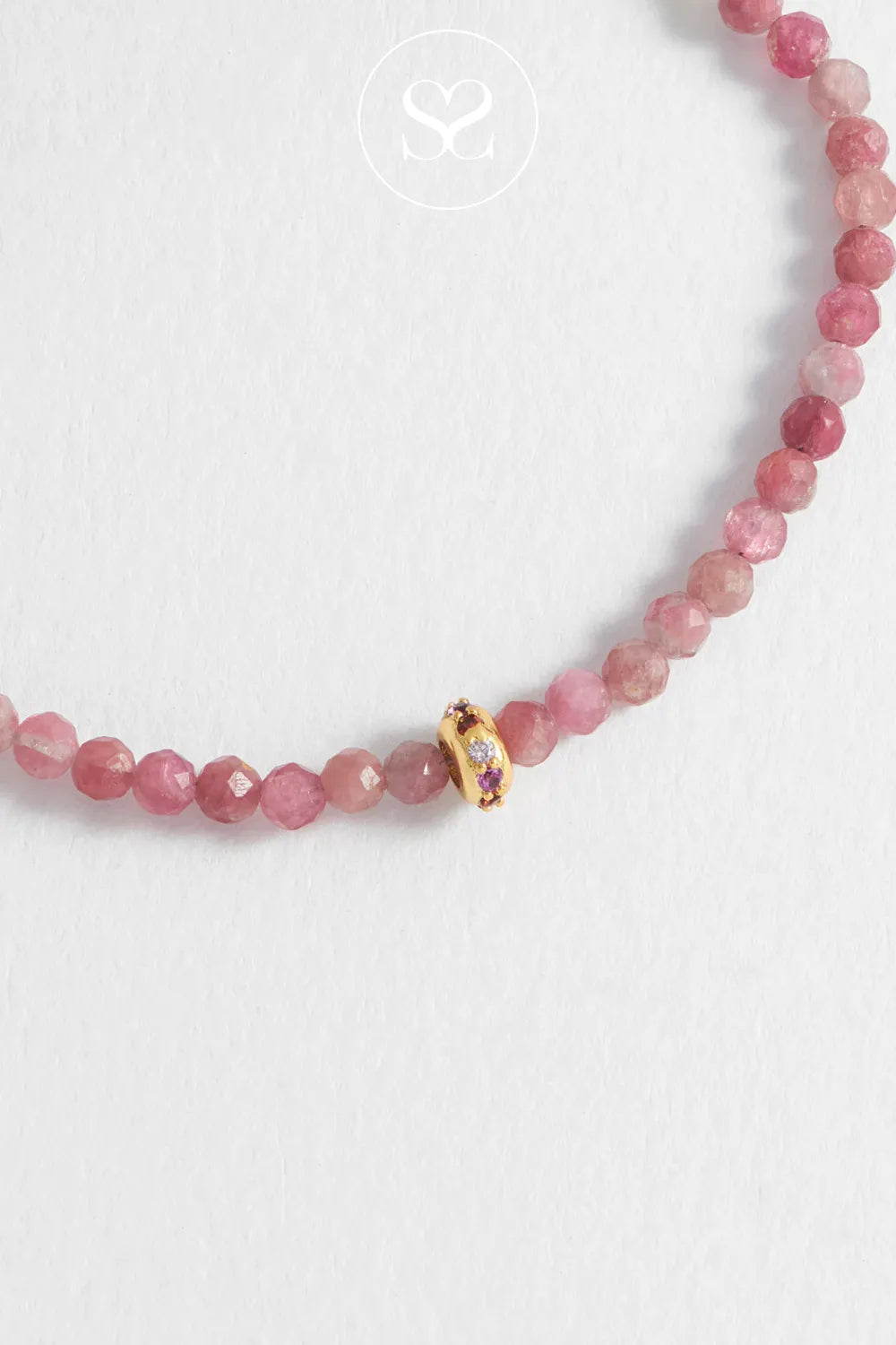 ESTELLA BARTLETT PINK TOURMALINE BEADED BRACELET EBB6881G