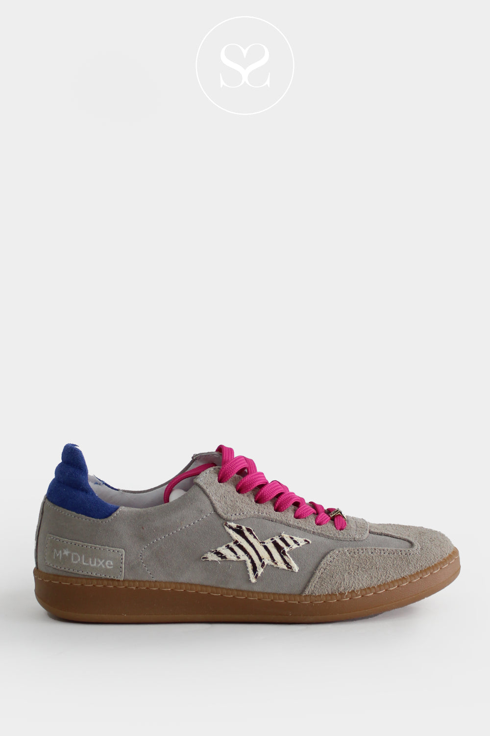 Meline grey pink and blue suede trainers for Ladies in Ireland