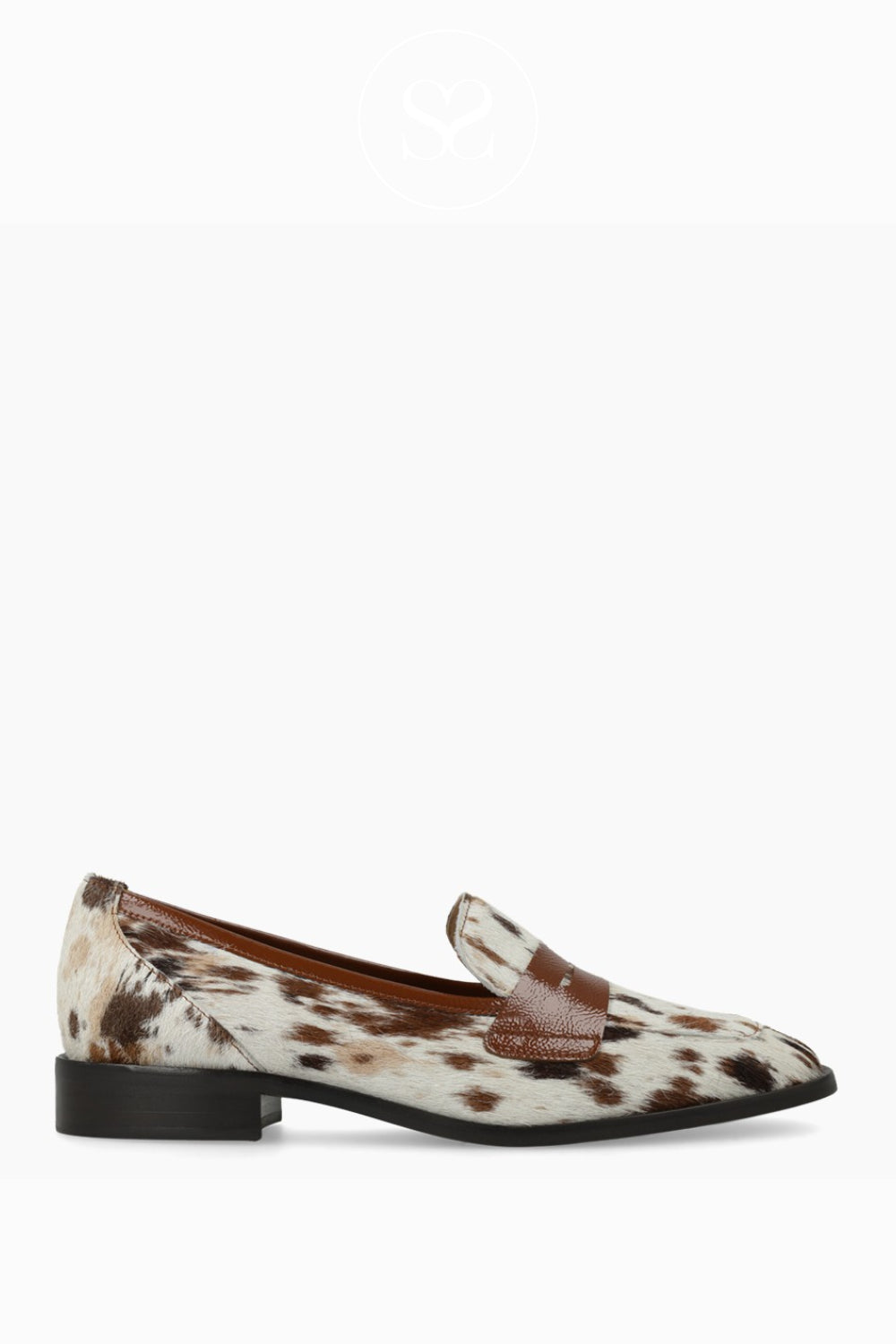 LODI COW HIDE FLAT LOAFERS WITH TAN TRIM - BERECO-INO
