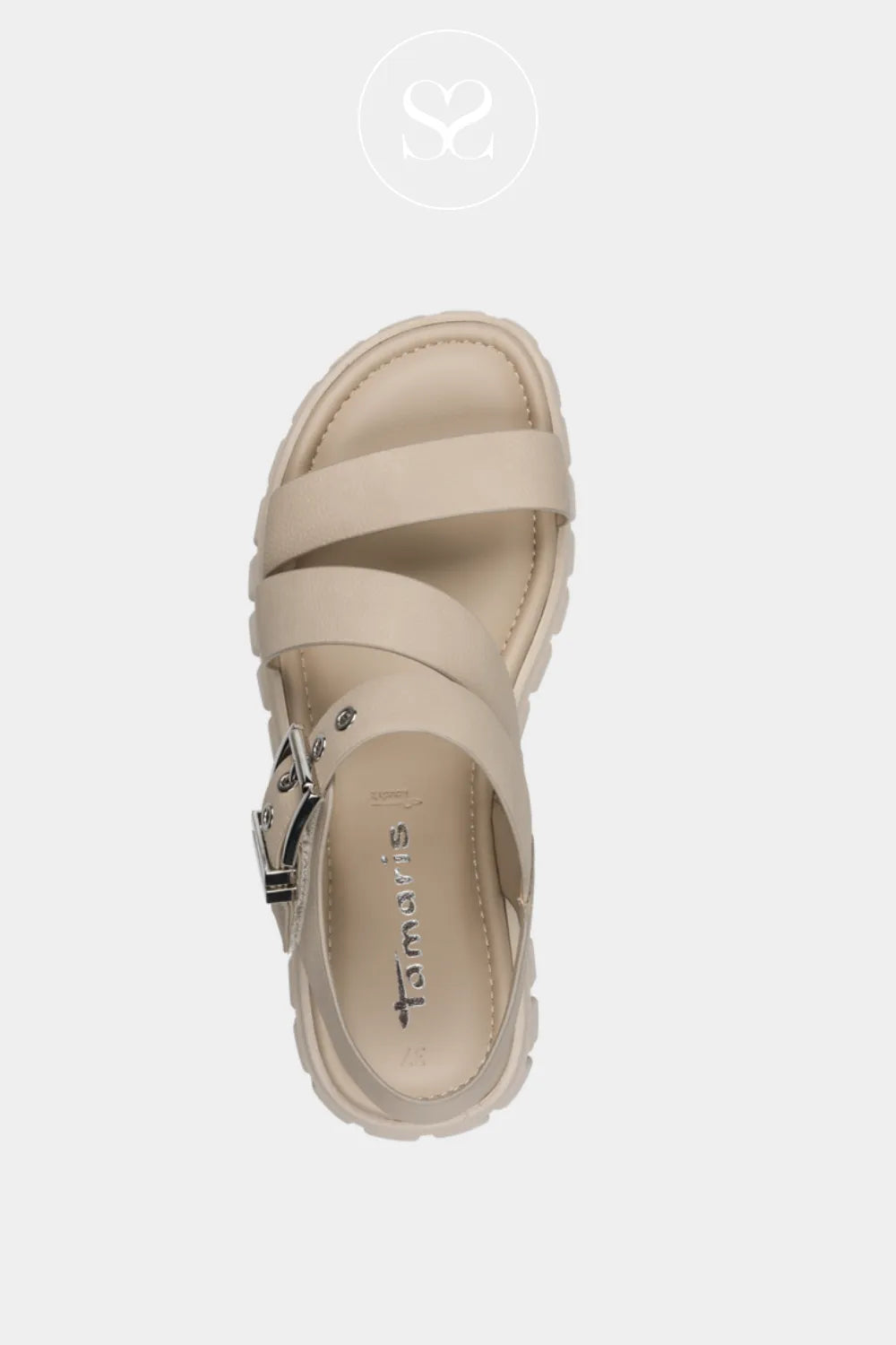 Tamaris Taupe Chunky Gladiator Wedge Sandals 1-28233-46