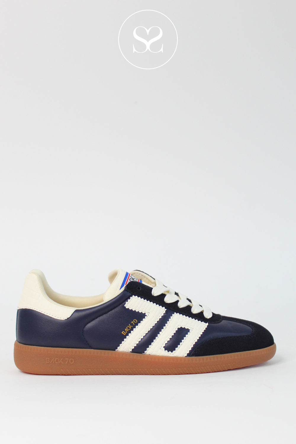 BACK70 NAVY RETRO TRAINERS FOR WOMEN - CLOUD