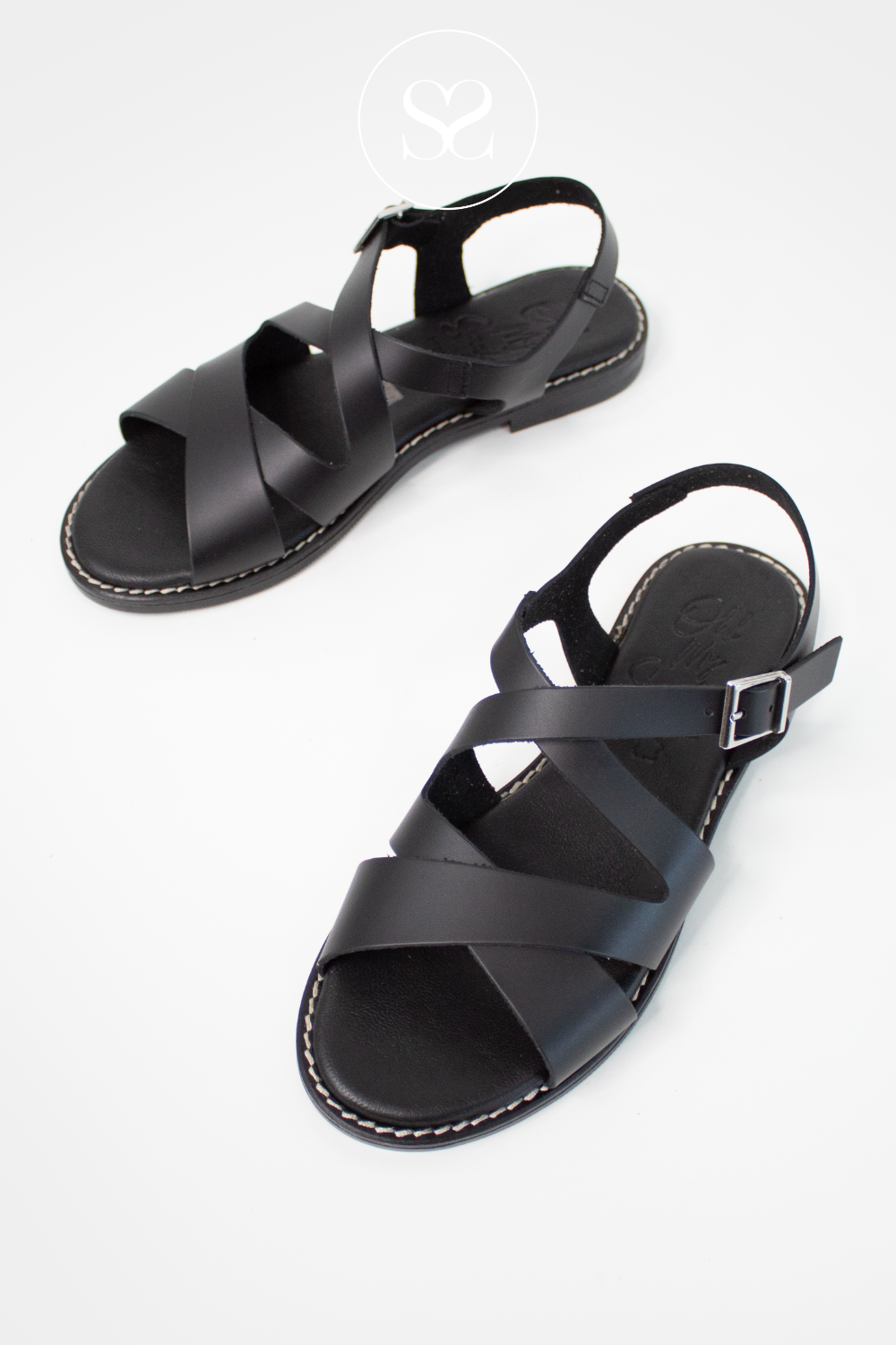 comfortable flat black sandals for women from oh my sandals