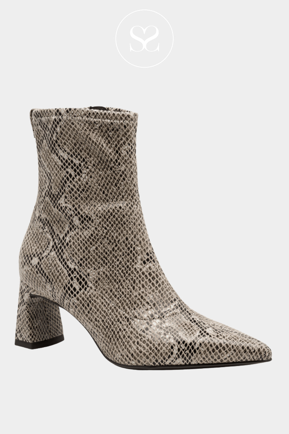 Snake print high heeled sock boots from Tamaris