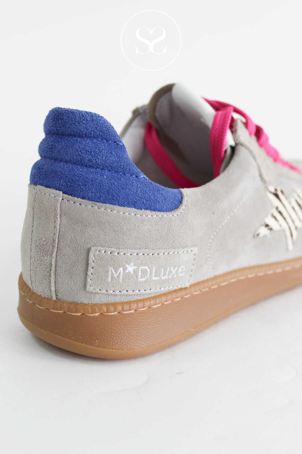 MELINE GREY LOW PROFILE SUEDE TRAINERS W-89