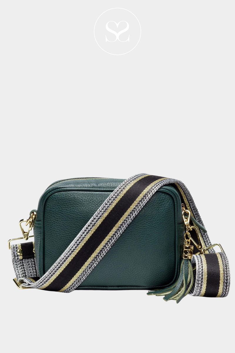 ELIE BEAUMONT BLACK AND WHITE WITH GOLD STRIPE STRAP