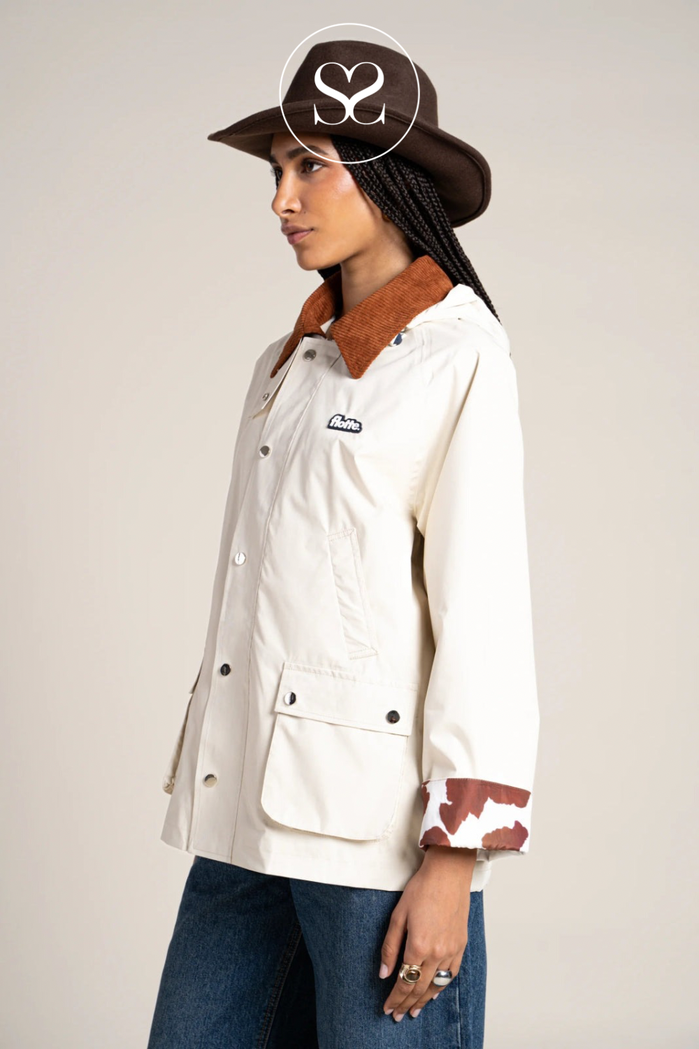 Flotte Cream Waterproof Short Parka Jacket - Archives Ireland
