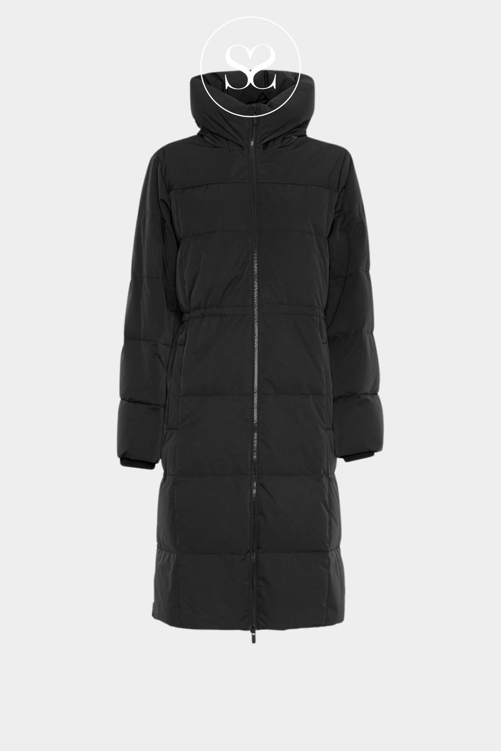 Moss Copenhagen Black Long Puffer Jacket - Pavinaria for Women in Ireland