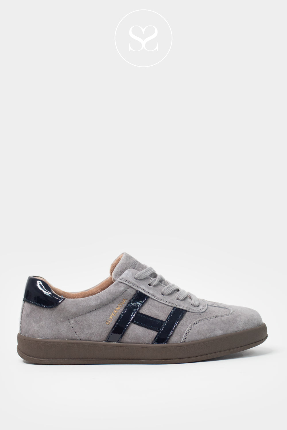 DRILLEYS GREY & NAVY LOW PROFILE TRAINERS - SIXTY ONE