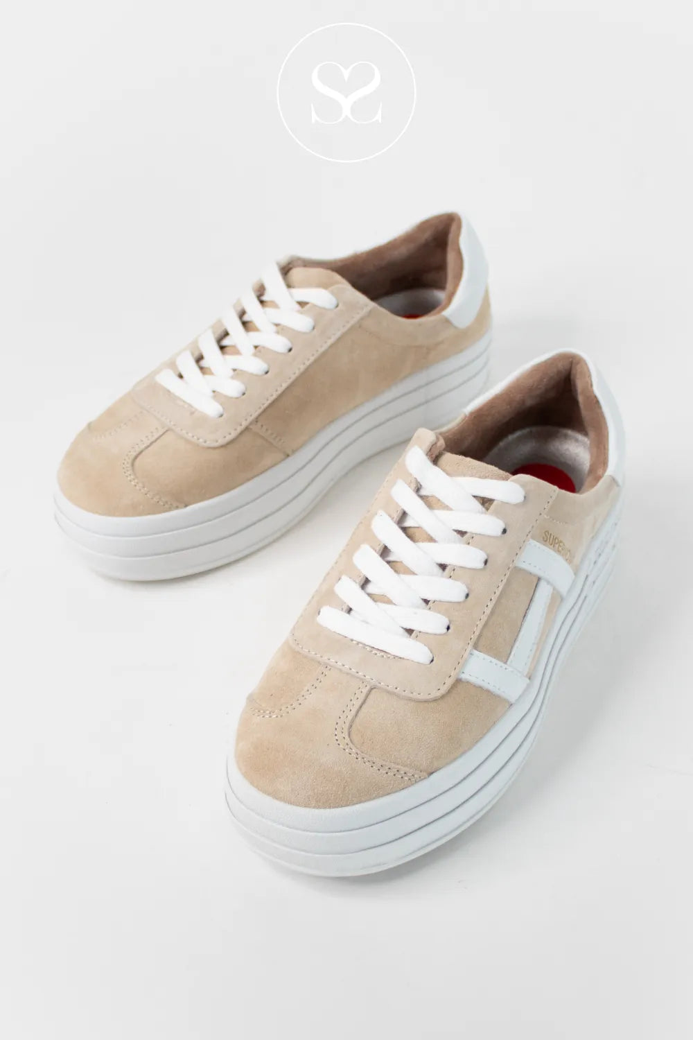 DRILLEYS SAND (CRYSTAL SAND) CHUNKY FLATFORM TRAINERS SIXTY EIGHT FOR WOMEN WITH SUPPORTIVE REMOVABLE INSOLE FOR A CUSTOM FIT