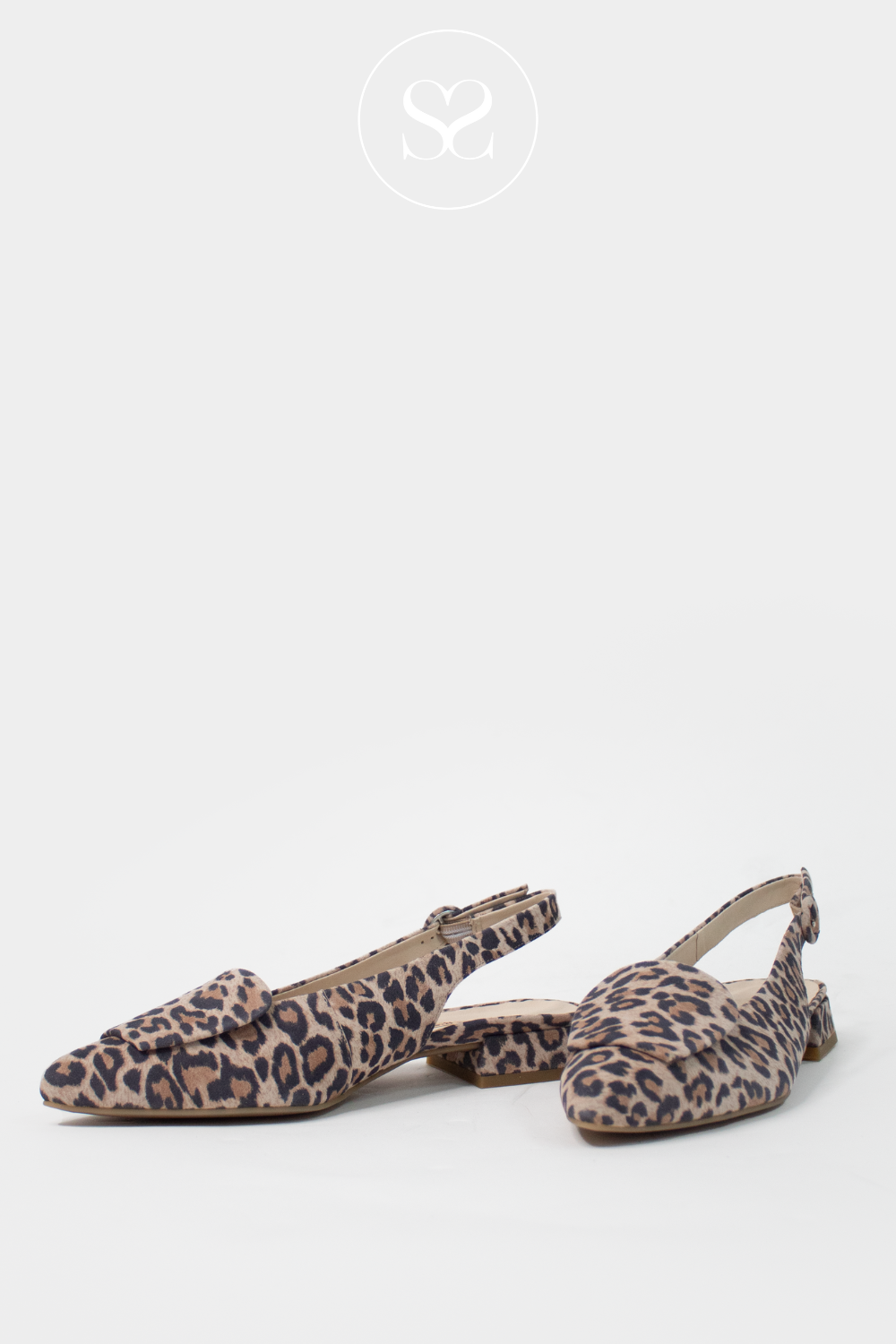 PAUL GREEN 6090 LEOPARD SLINGBACK BLOCK HEEL PUMPS.