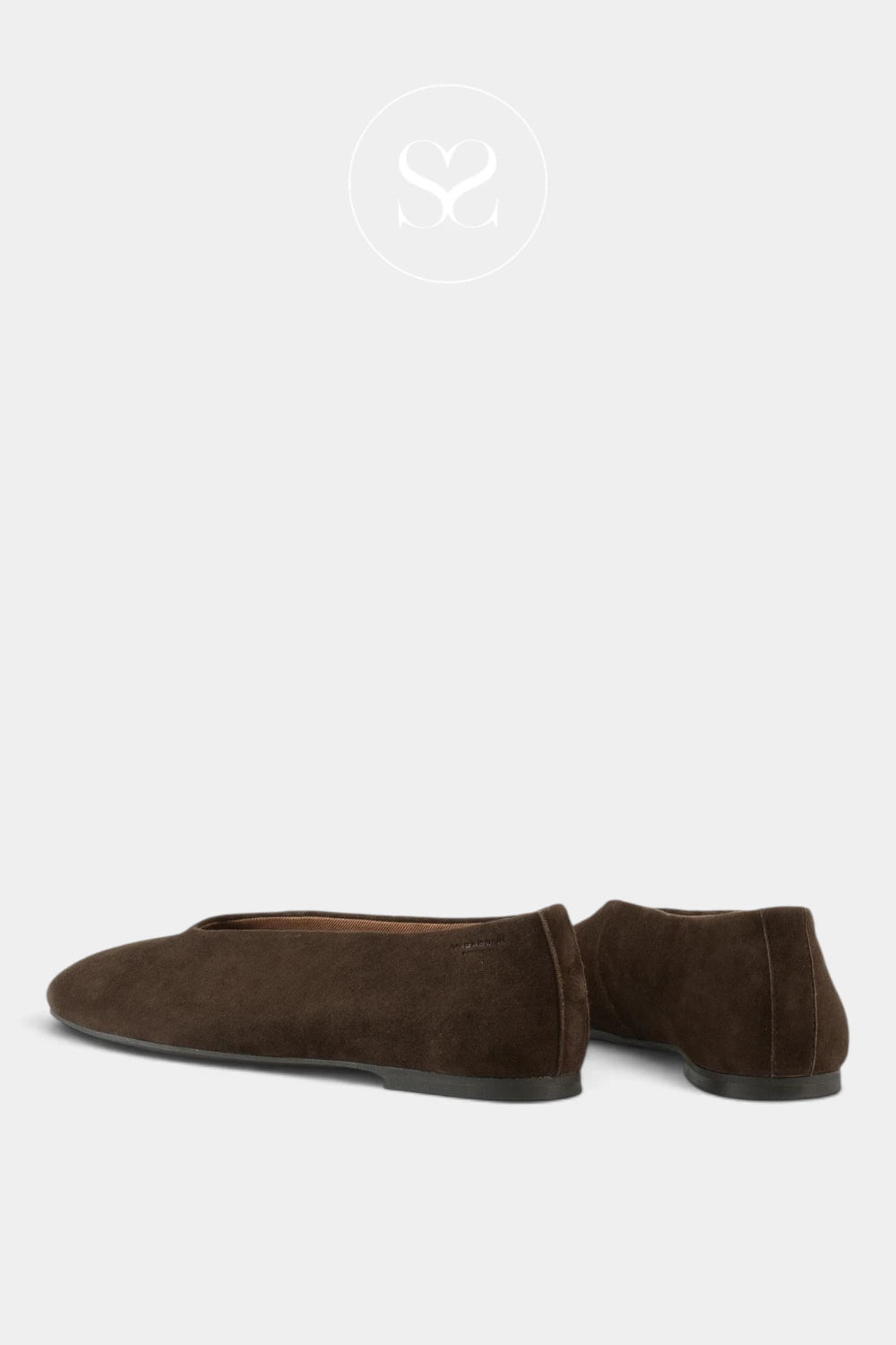 Vagabond Chocolate Brown Suede Flat Pumps- Aleya 6119
