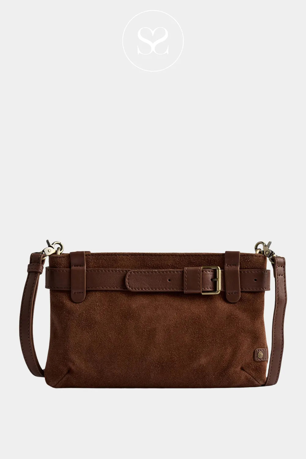 DEPECHE BROWN SUEDE CROSSBODY SHOULDER BAG - 16646