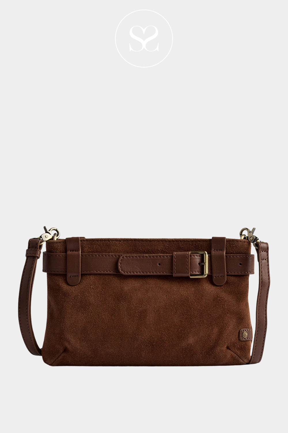 DEPECHE TAN BROWN SUEDE CROSSBODY SHOULDER BAG - 16646