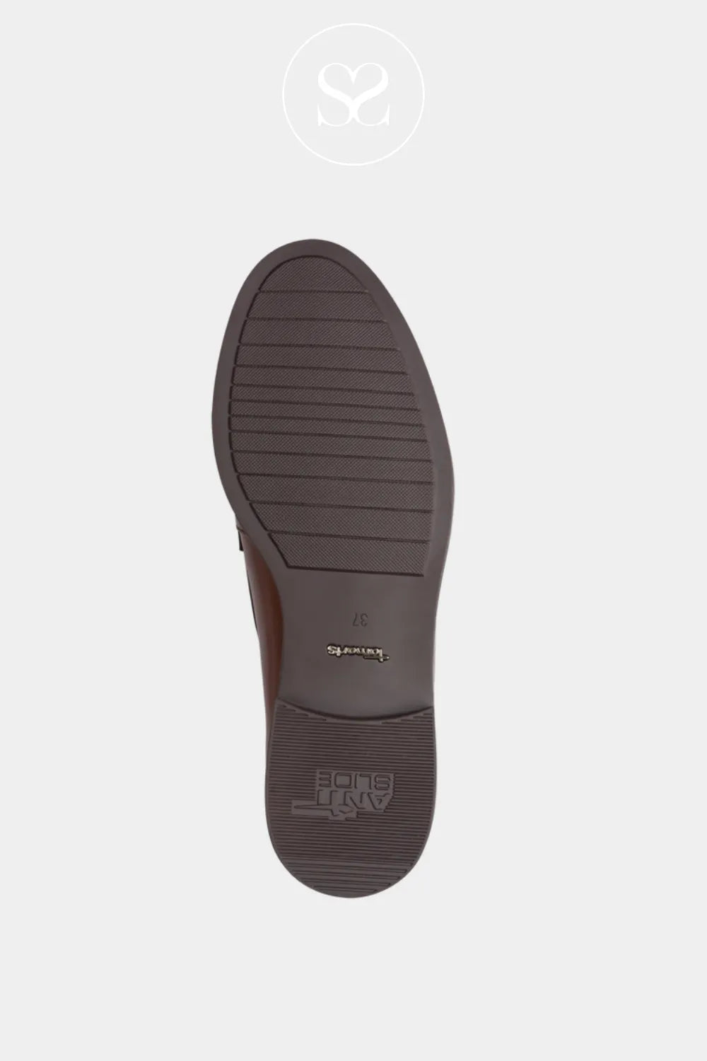 Tan leather slip on loafers