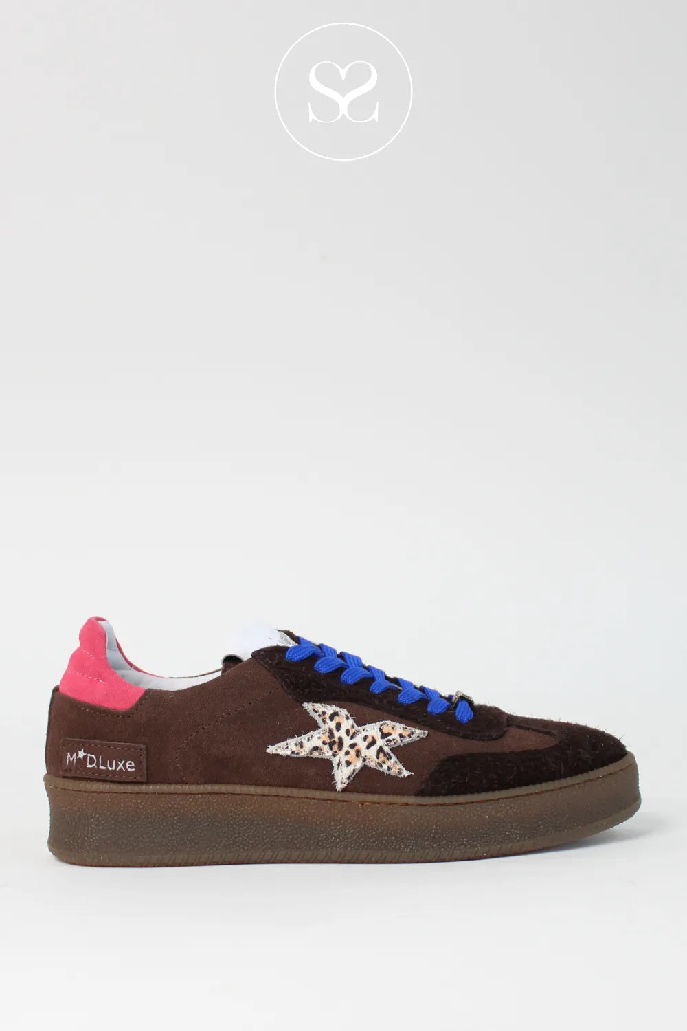 MELINE BROWN SUEDE PLATFORM TRAINERS W-105