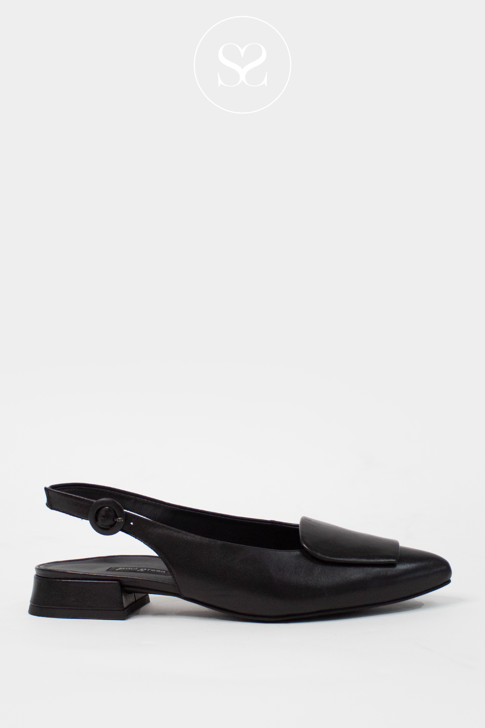 PAUL GREEN 6090 BLACK LEATHER FLAT PUMPS. COMFORTABLE SHOES.