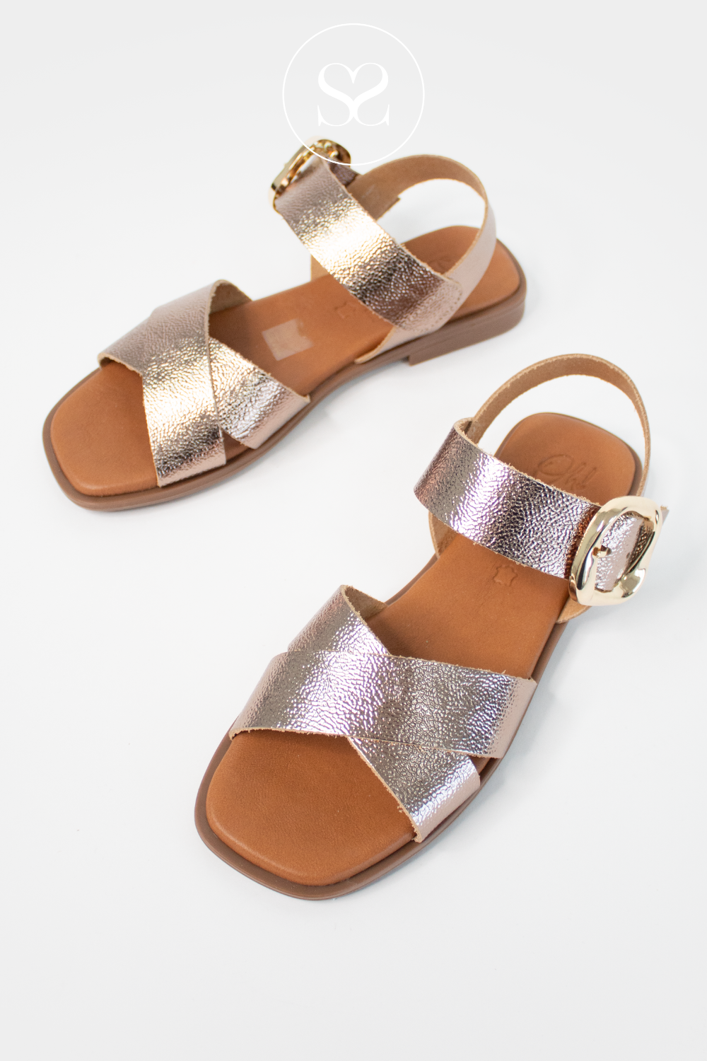 dressy gold flat sandals from oh my sandals in Ireland