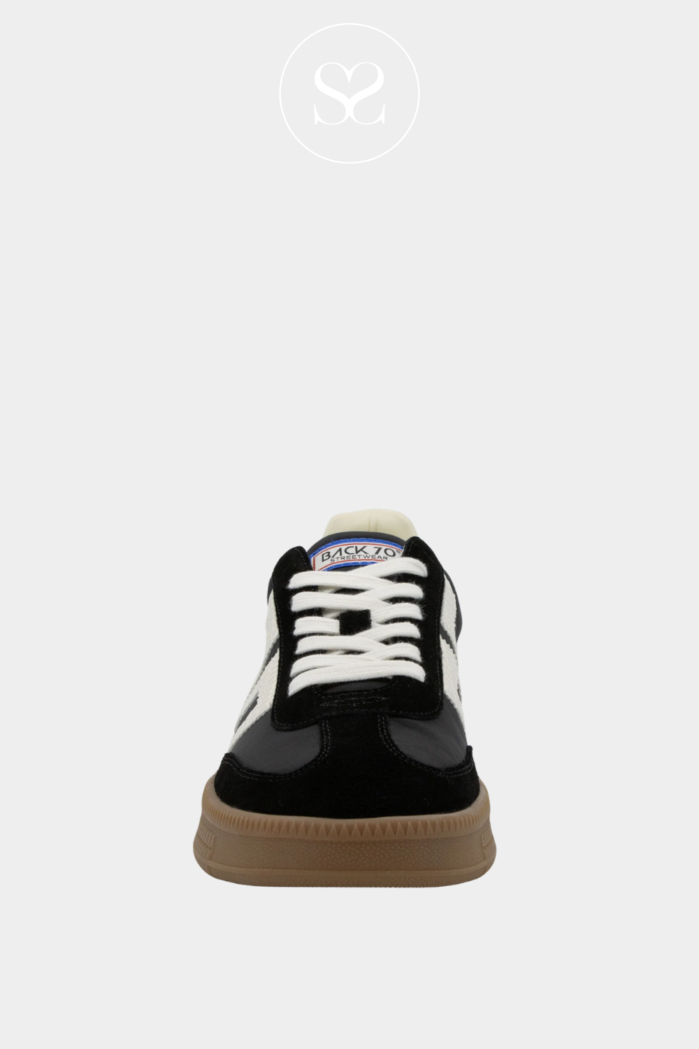 Back70 Black Retro Trainers - Double