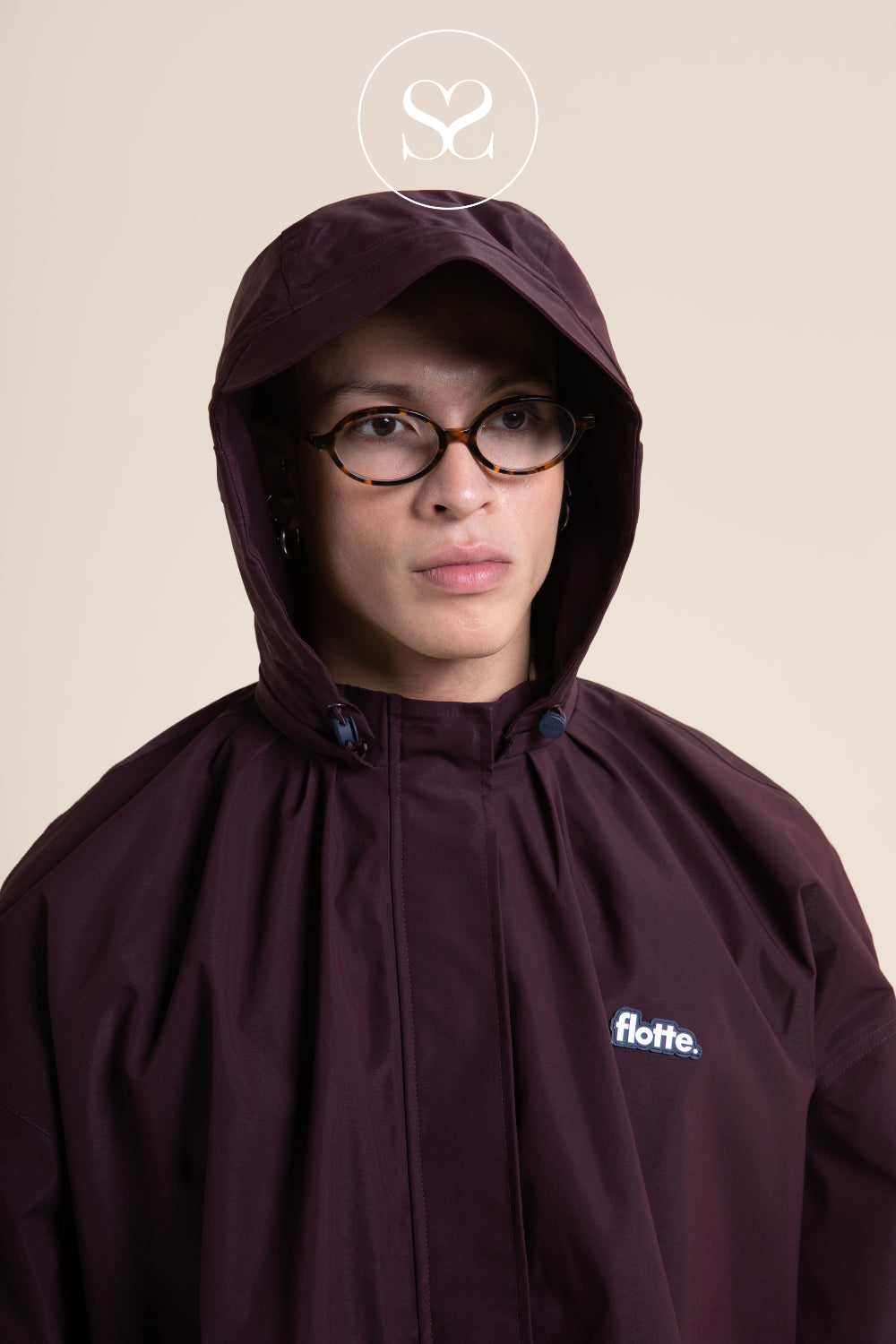 Flotte Burgundy Waterproof Hooded Jacket  - Garance