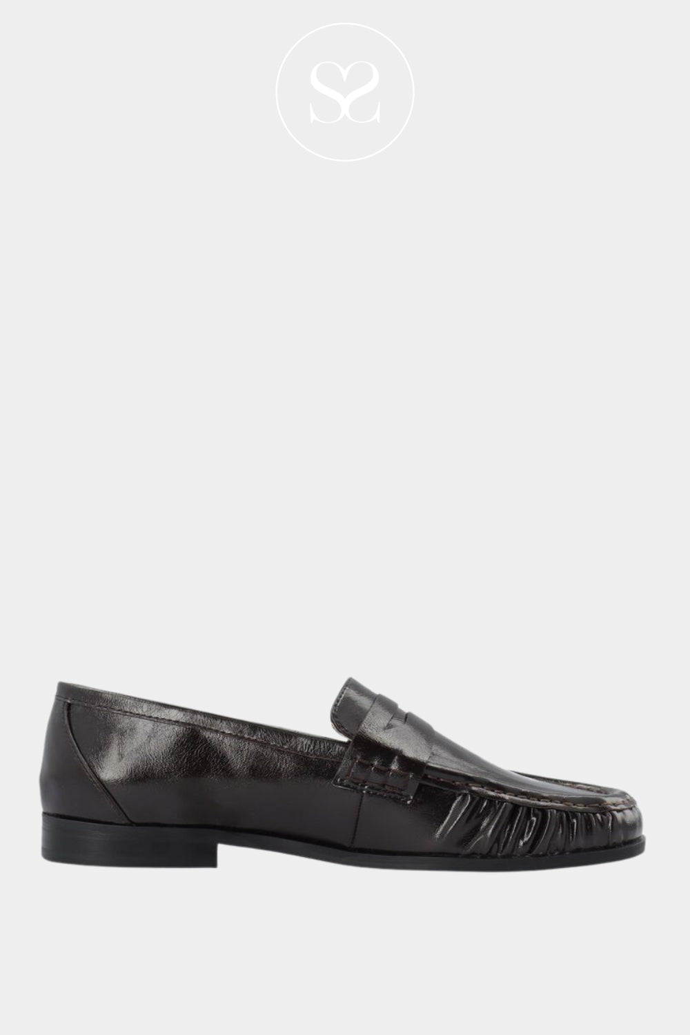Bianco Dark Brown Faux Leather Penny Loafers - Biacarma