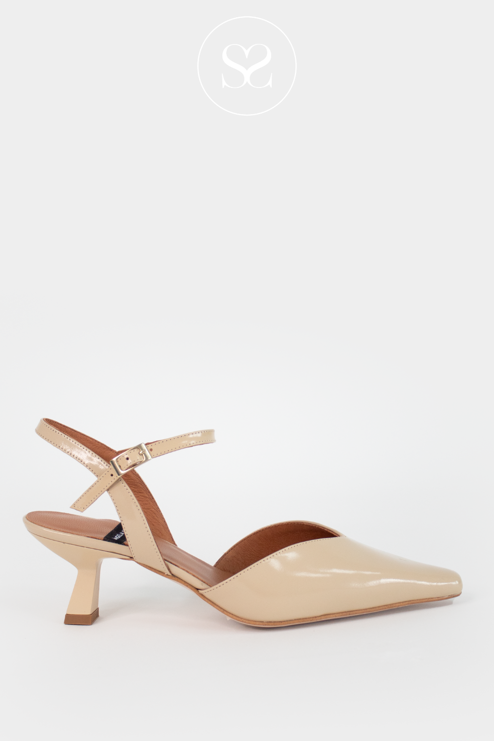 ANGEL ALARCON WILNA 25064 CREAM LEATHER SLINGBACK POINTED TOE SHOES