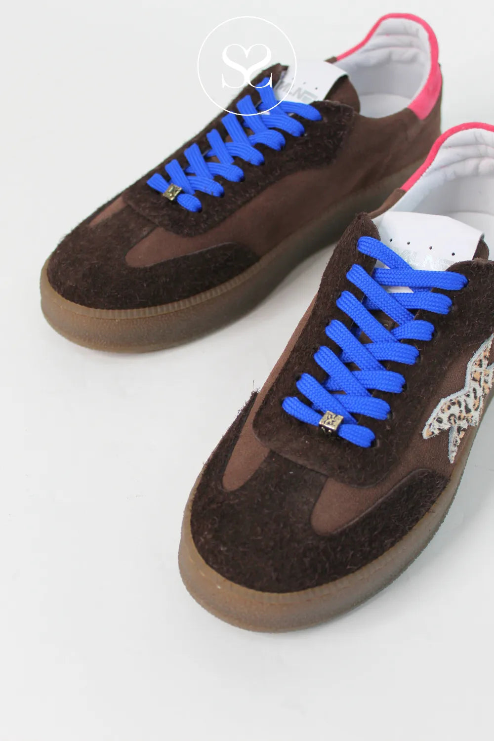 MELINE BROWN SUEDE PLATFORM TRAINERS W-105 