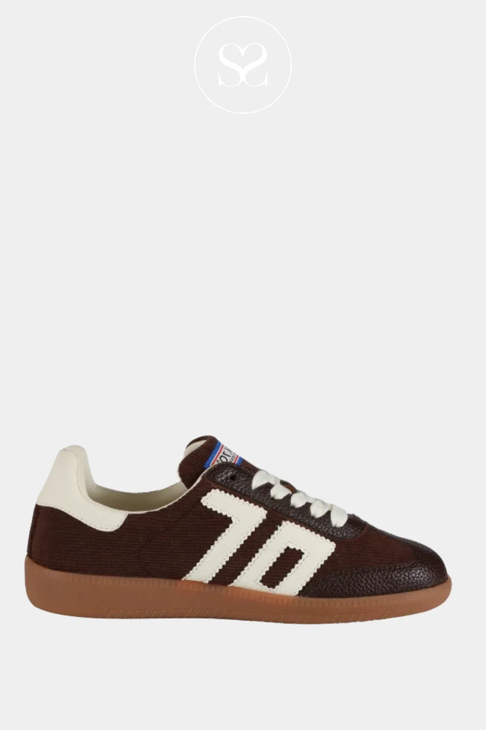 BACK70 BROWN CORDUROY LOW PROFILE TRAINERS FOR WOMEN- CLOUD
