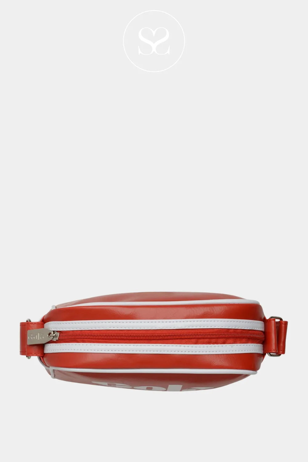 GOLA RED/WHITE RECYCLED RETRO CROSSBODY BAG MINI REDFORD WITH WIDE ZIP OPENING