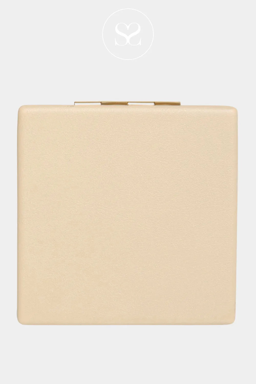 ALICE WHEELER SAND COMPACT MIRROR MADE FROM SOFT VEGAN LEATHER