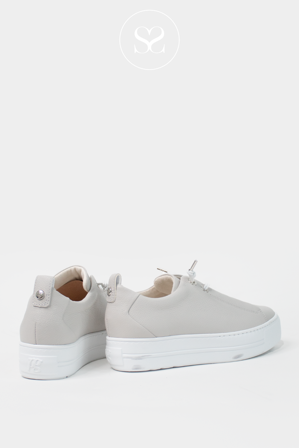 PAUL GREEN 5017 PEARL/GREY COMFORT FLATFORM TRAINERS. PAUL GREEN SNEAKERS IRELAND.