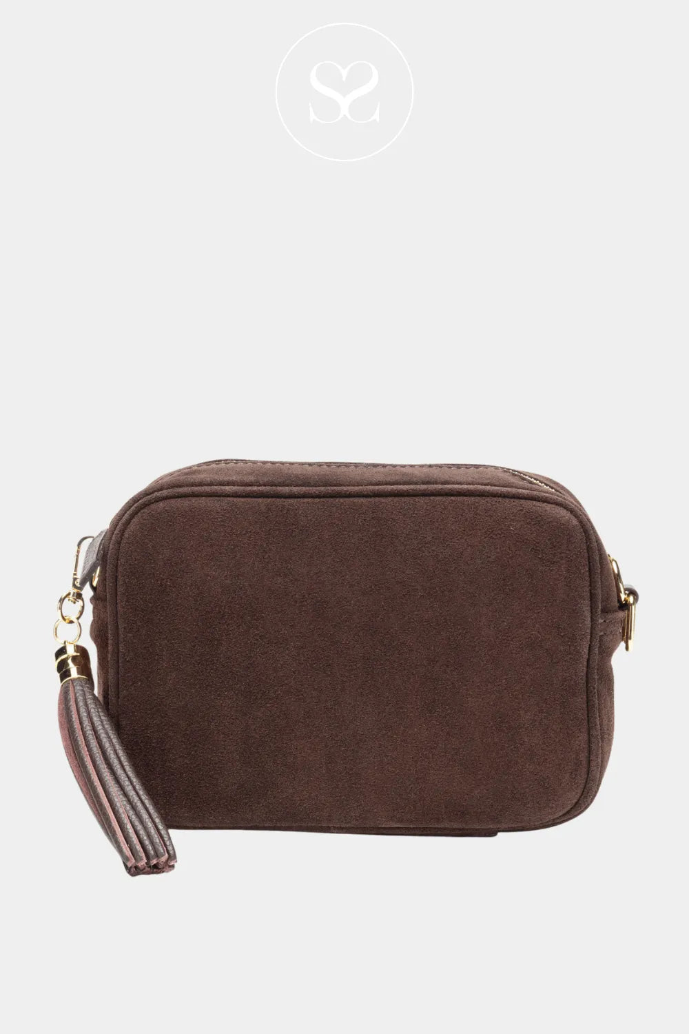 ELIE BEAUMONT CHOCOLATE SUEDE CROSSBODY HANDBAG