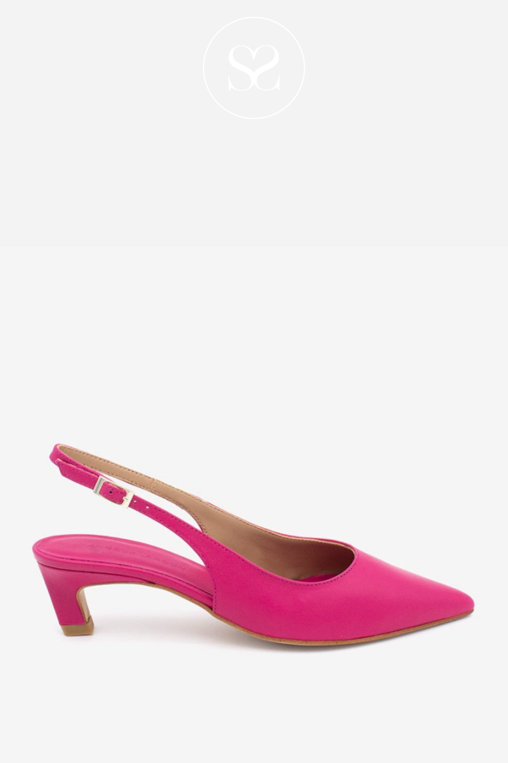 ANGEL ALARCON SUZANNE - PINK POINTED SLINGBACK KITTEN HEELS