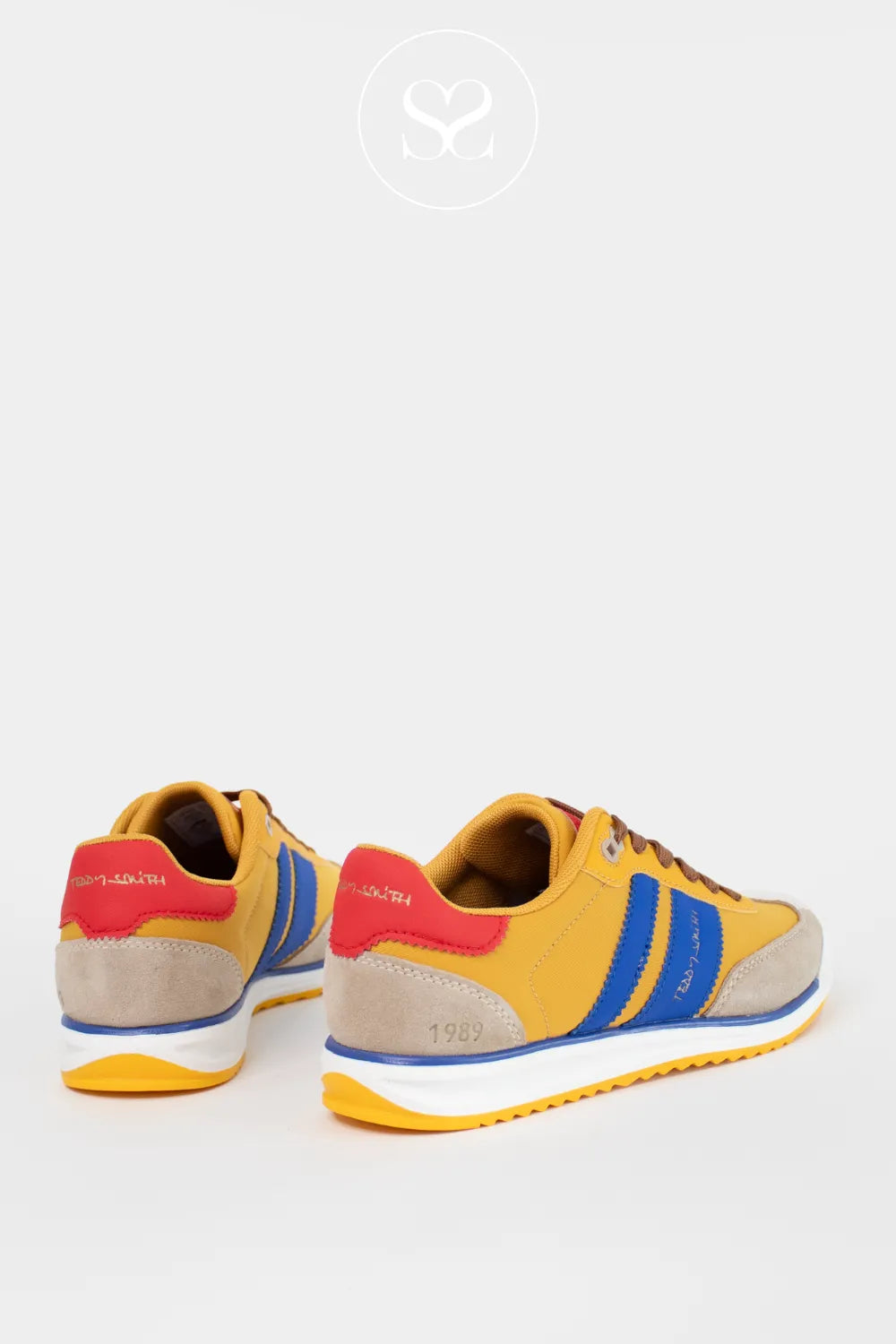 TEDDY SMITH 120320 YELLOW/BLUE SPORTY RETRO TRAINERS