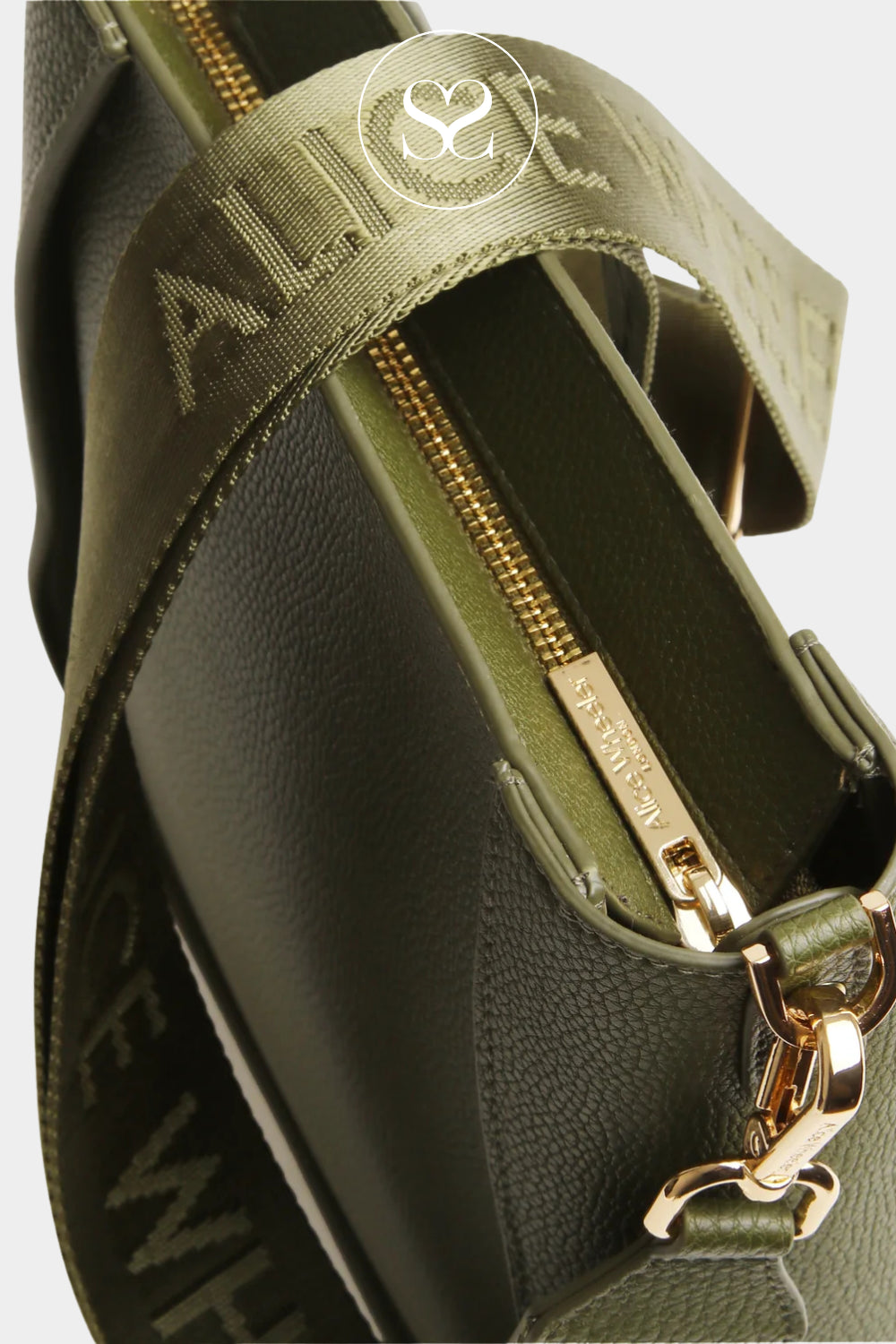 ALICE WHEELER GREEN HANDBAG WITH ZIP FASTENING FOR WOMEN