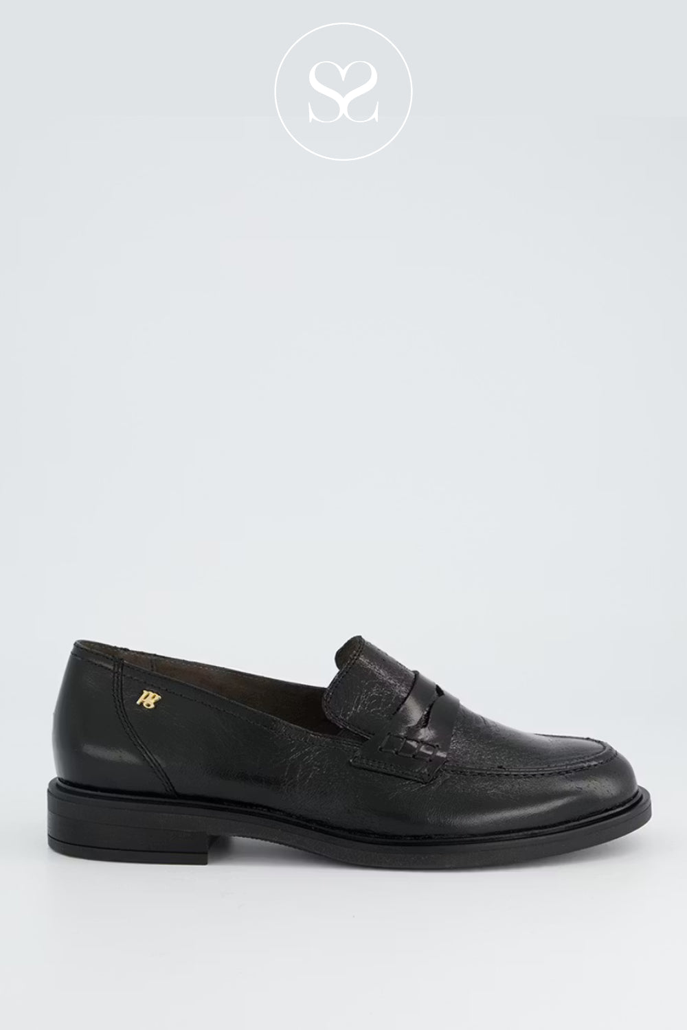 PAUL GREEN BLACK PATENT SLIP ON LOAFERS - 1251-028
