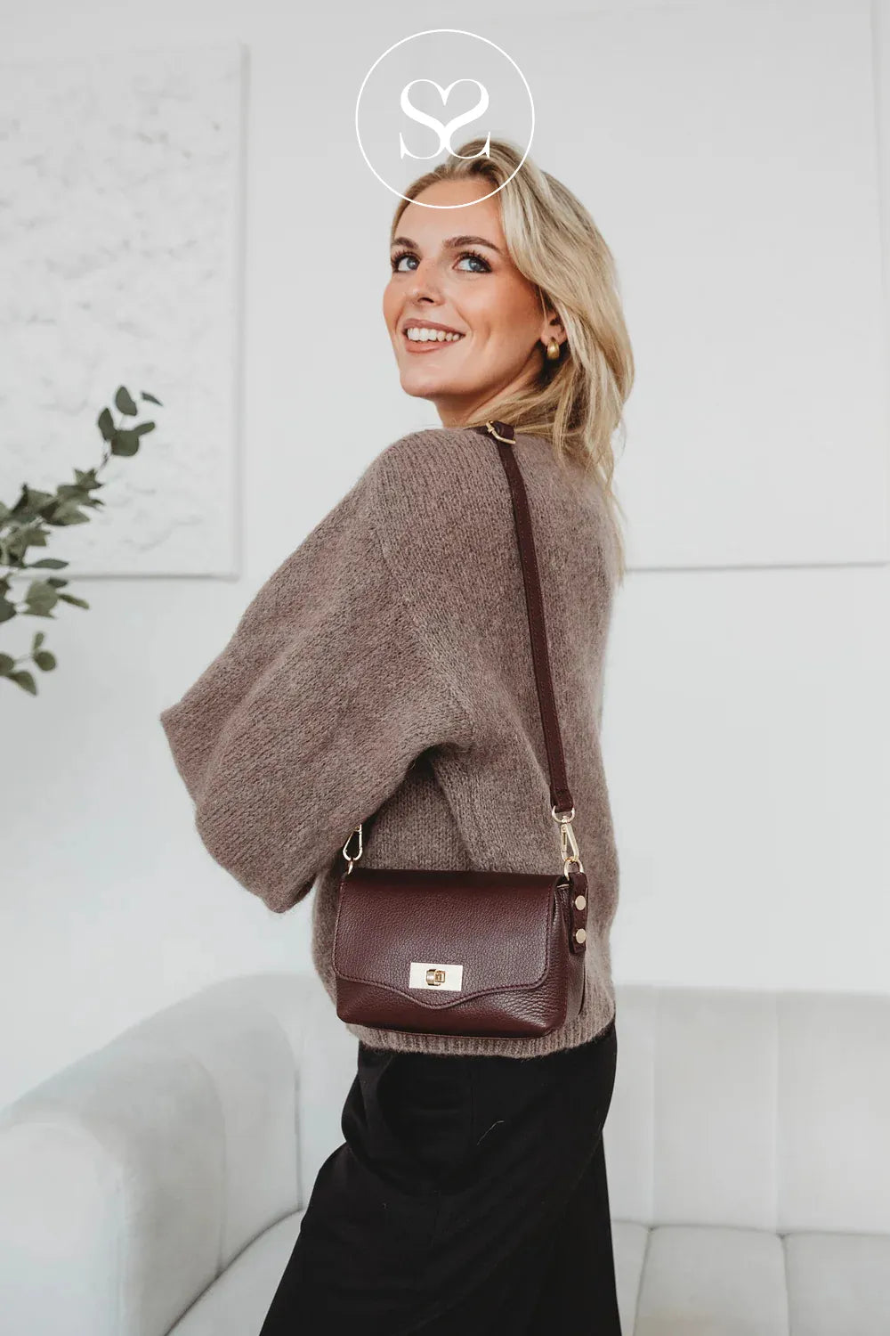 ELIE BEAUMONT - WINE CROSSBODY BAG - TWIST REGULAR