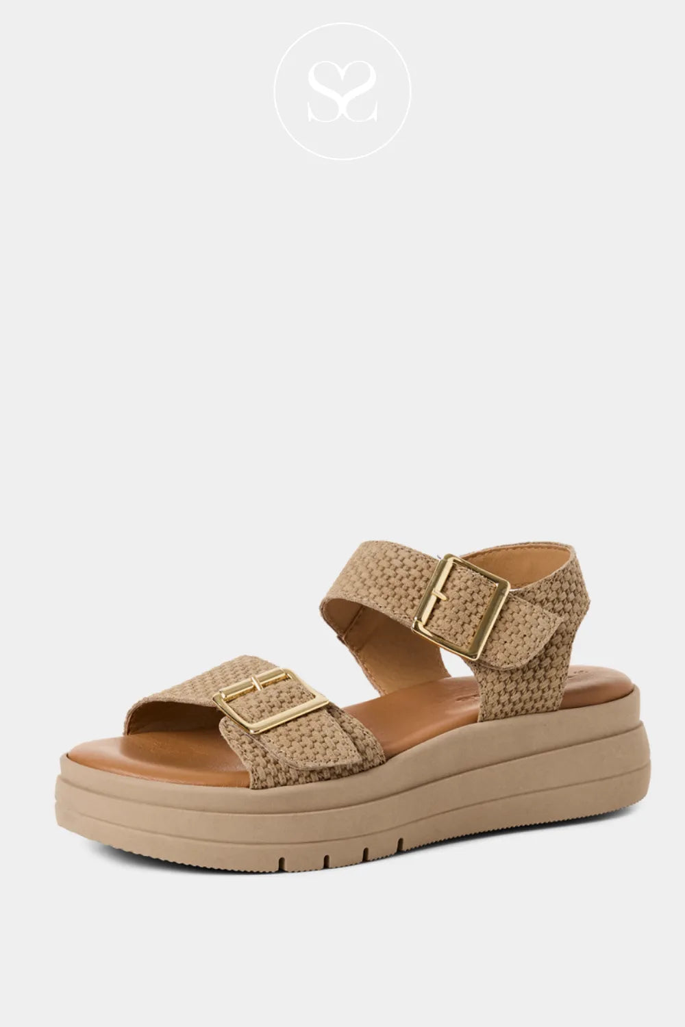 Tamaris Taupe Platform Walking Sandals -  1-28209-46