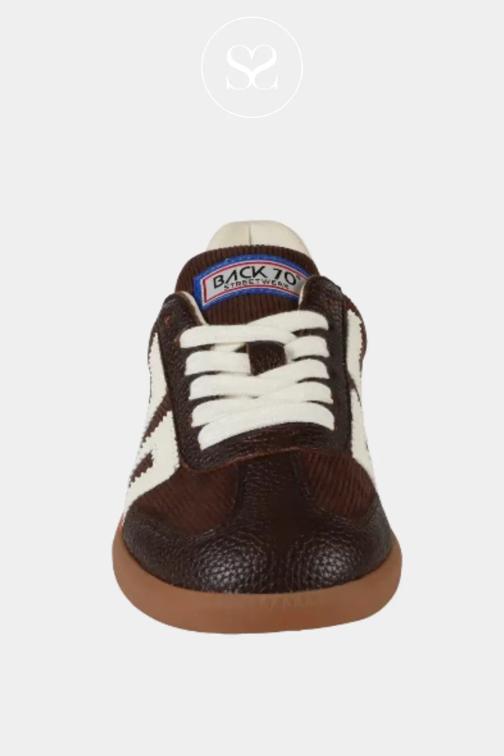 BACK70 BROWN CORDUROY LOW PROFILE TRAINERS FOR WOMEN- CLOUD for women made with soft leather lining 