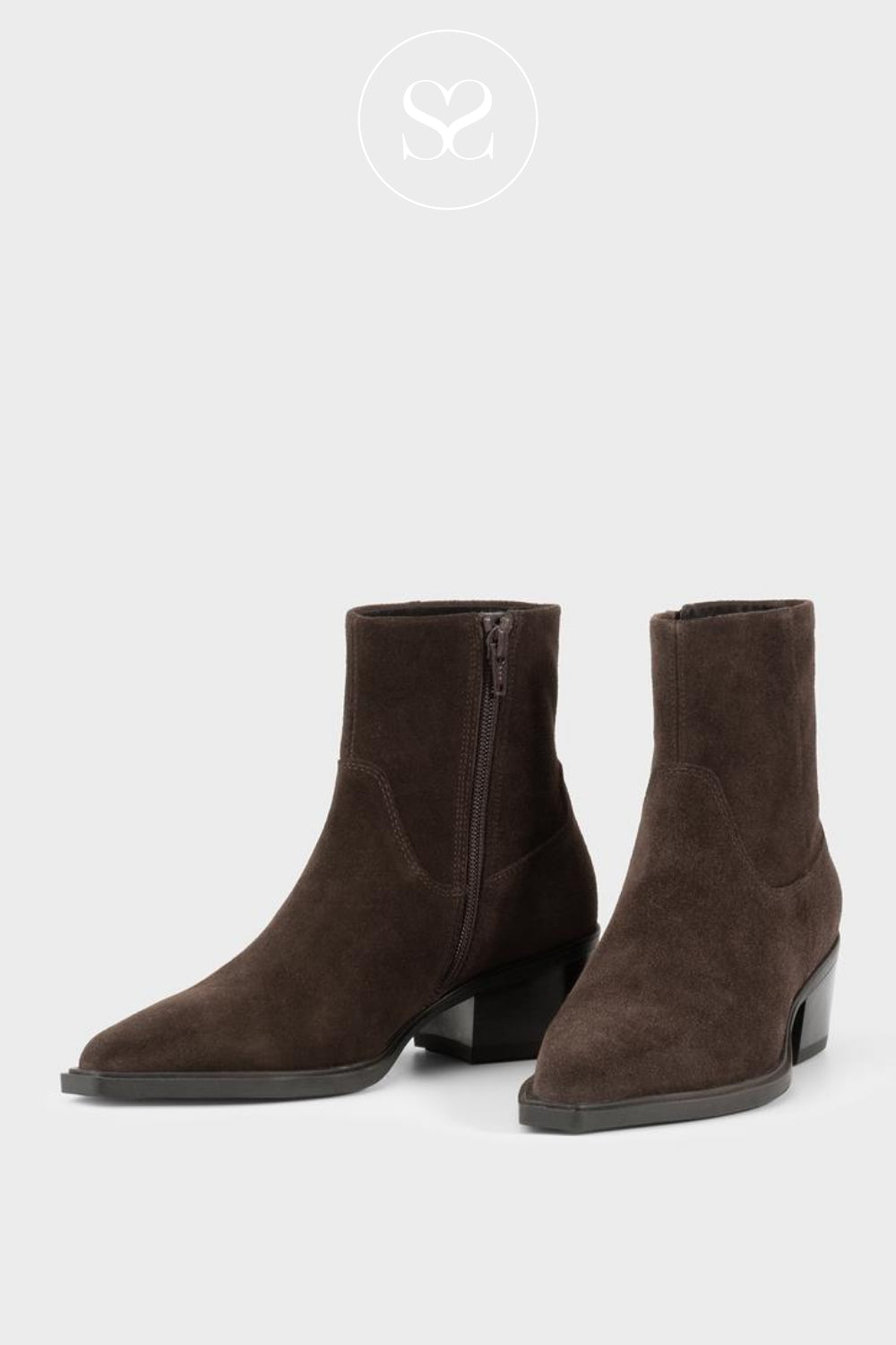 Vagabond Coffee Brown Suede Ankle Boots - Kelsey 5810-140